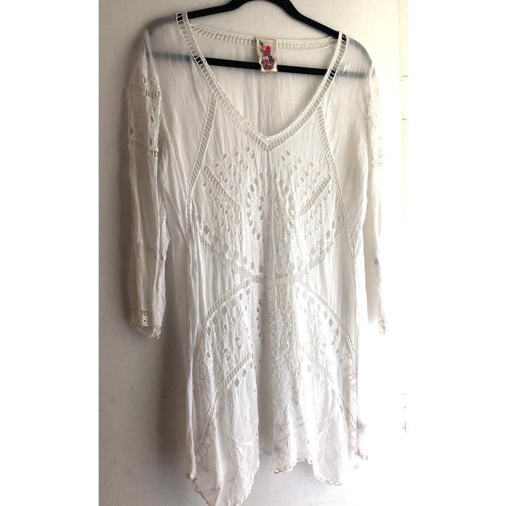 Johnny Was White Blouse Eyelet Small